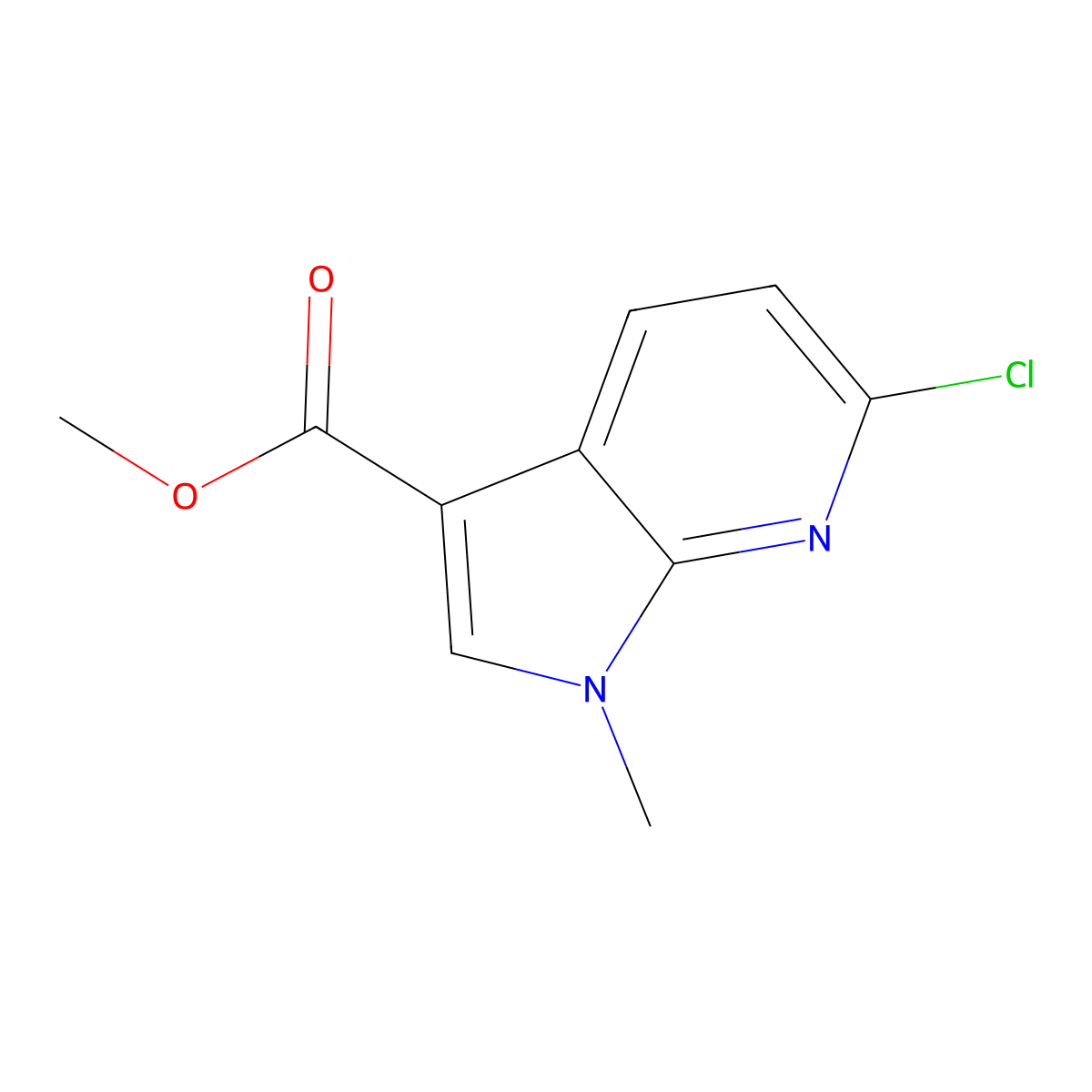 methyl 6-chloro-1-methyl-1H-pyrrolo[2,3-b]pyridine-3-carboxylate molecular structure, CAS 1784537-58-1