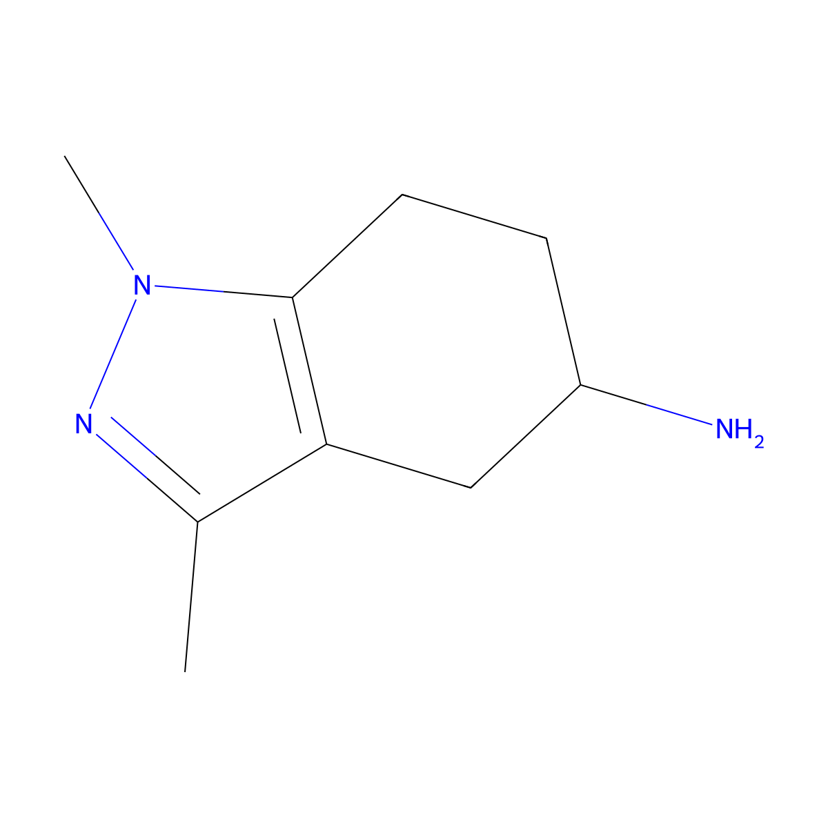 1,3-dimethyl-4,5,6,7-tetrahydro-1H-indazol-5-amine molecular structure, CAS 1784538-48-2