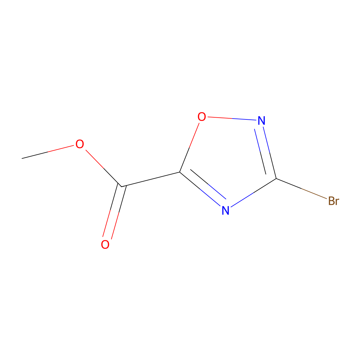 Methyl 3-bromo-1,2,4-oxadiazole-5-carboxylate molecular structure, CAS 1784538-88-0