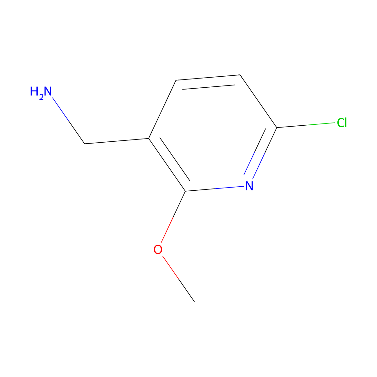 (6-Chloro-2-methoxypyridin-3-yl)methanamine molecular structure, CAS 1784544-06-4