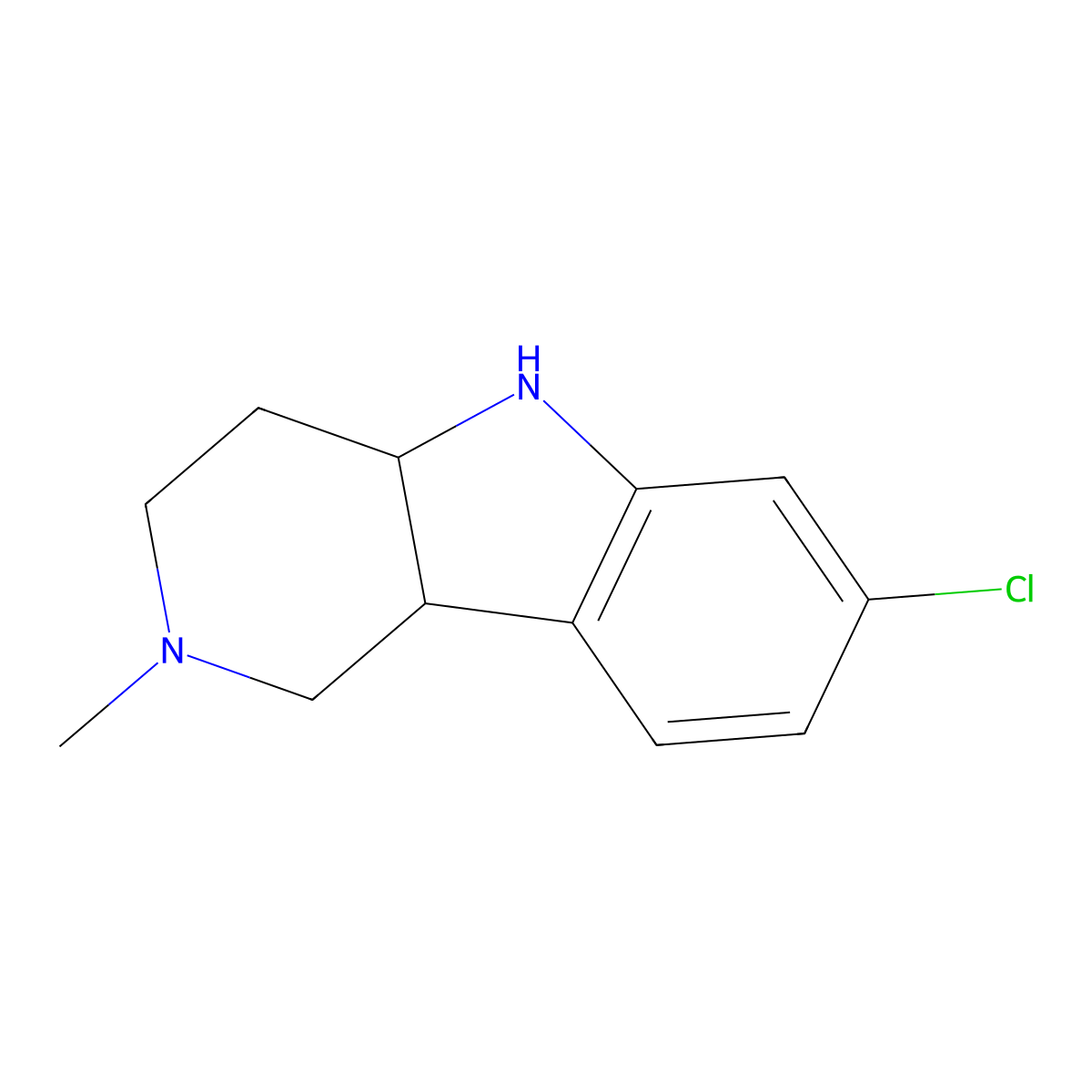 7-Chloro-2-methyl-2,3,4,4a,5,9b-hexahydro-1H-pyrido[4,3-b]indole molecular structure, CAS 1784551-60-5