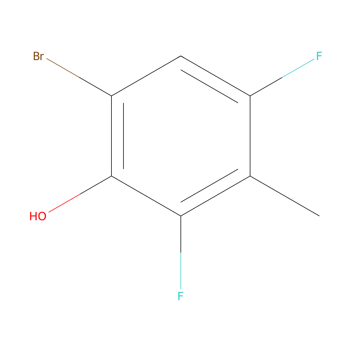 6-Bromo-2,4-difluoro-3-methylphenol molecular structure, CAS 1784551-68-3