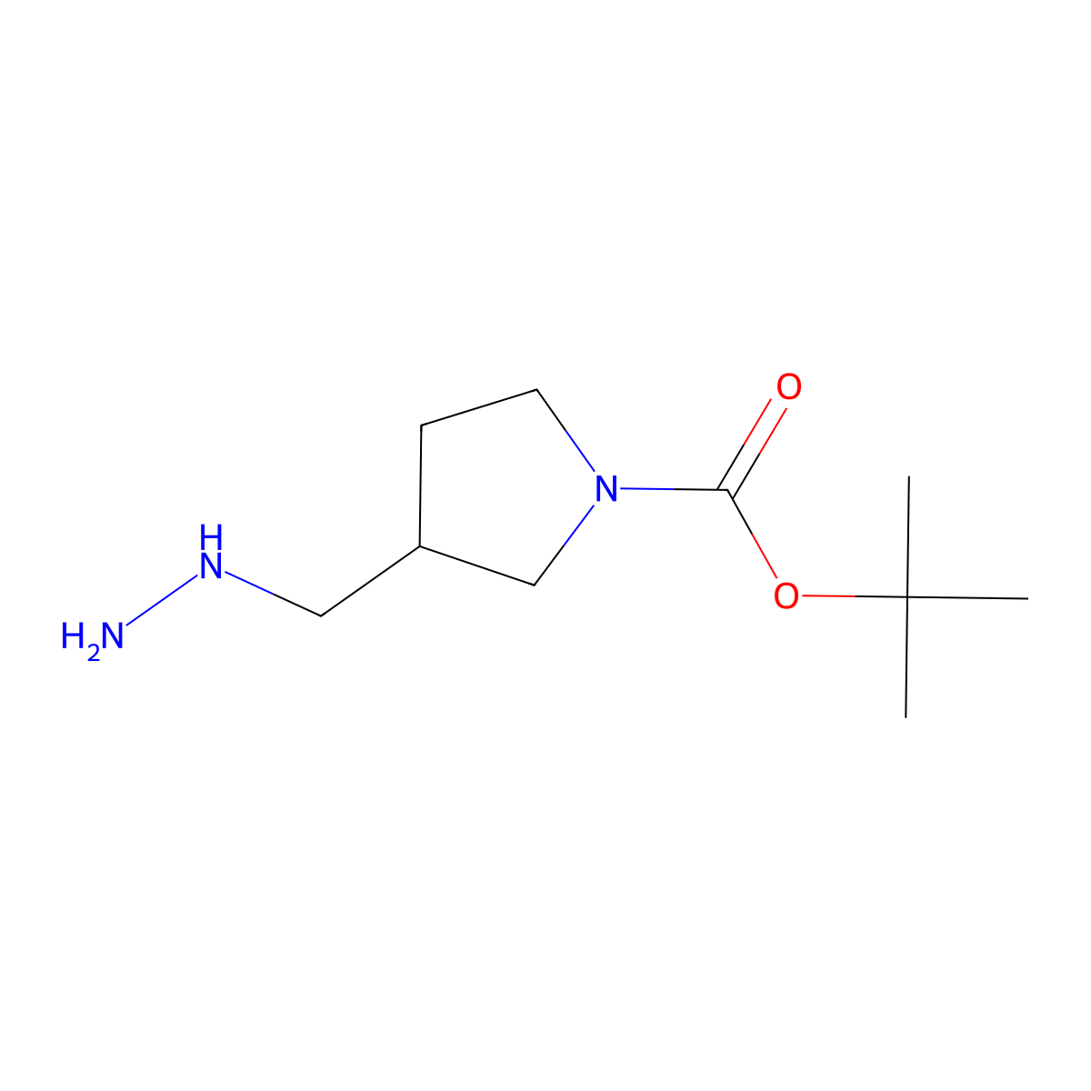tert-Butyl 3-(hydrazinomethyl)pyrrolidine-1-carboxylate molecular structure, CAS 1784551-80-9