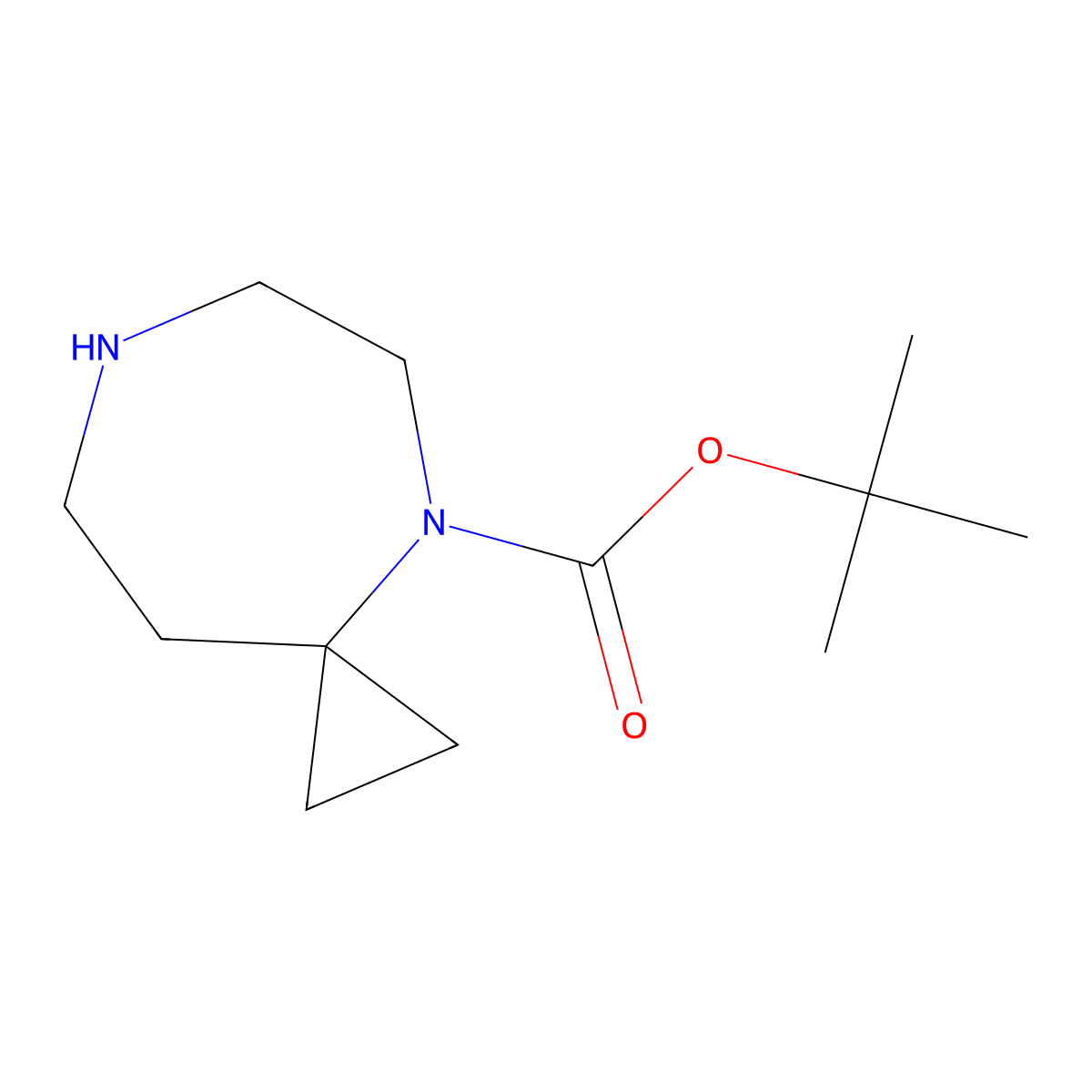 Tert-butyl 4,7-diazaspiro[2.6]nonane-4-carboxylate molecular structure, CAS 1784553-05-4