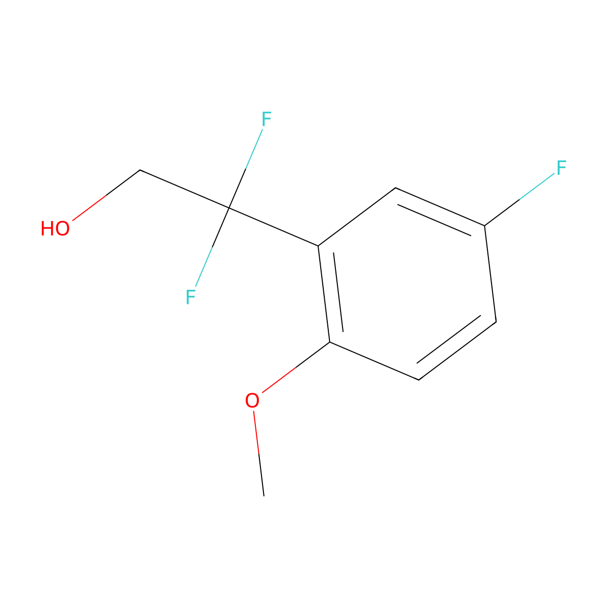 2,2-Difluoro-2-(5-fluoro-2-methoxyphenyl)ethan-1-ol molecular structure, CAS 1784553-69-0