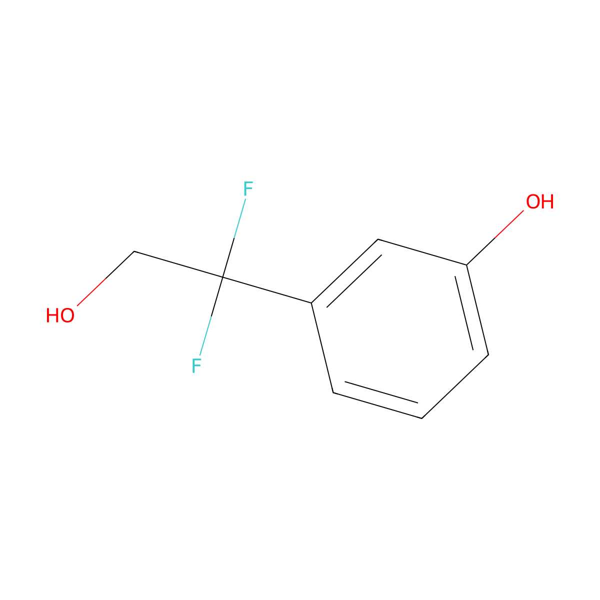 3-(1,1-Difluoro-2-hydroxyethyl)phenol molecular structure, CAS 1784557-02-3