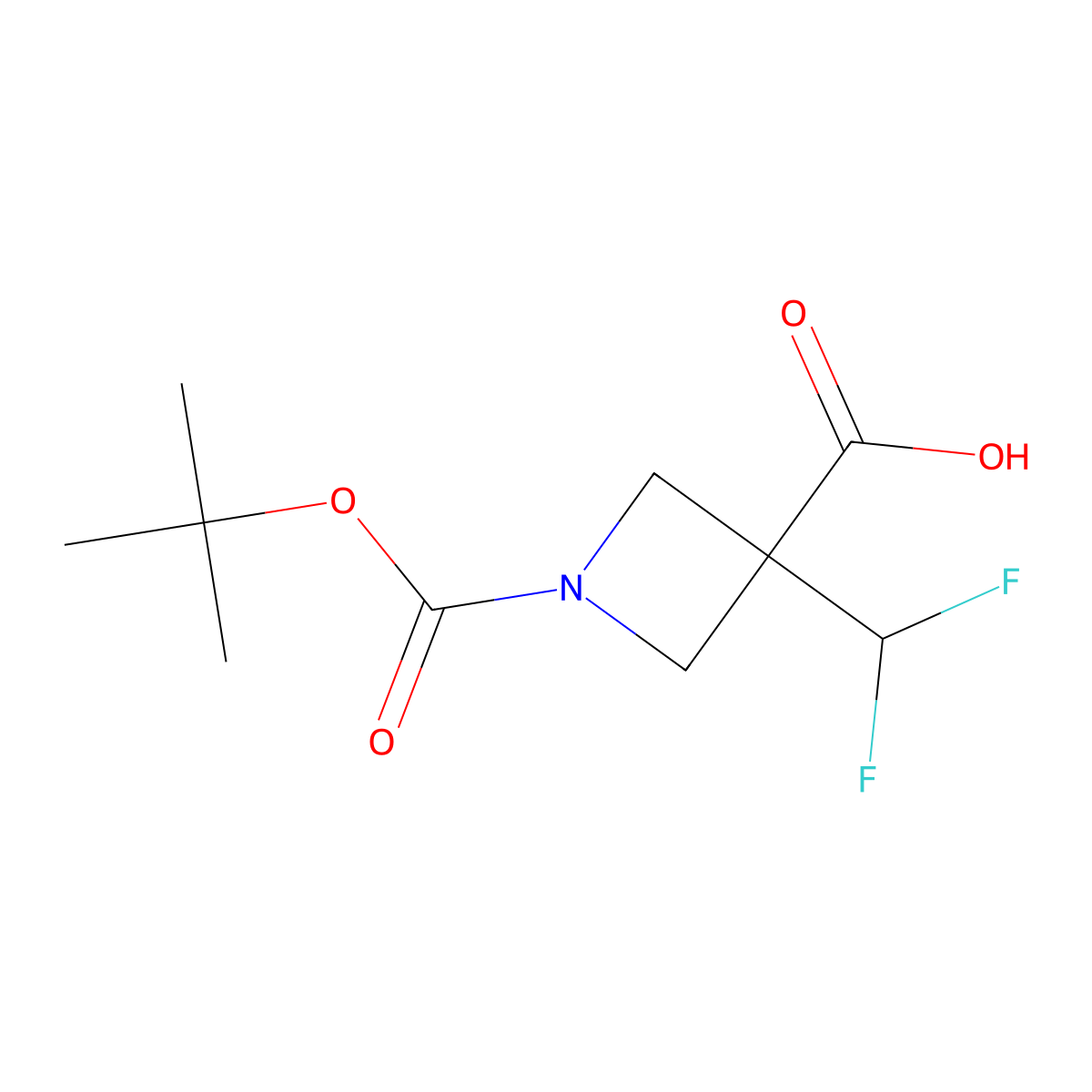 1-[(Tert-butoxy)carbonyl]-3-(difluoromethyl)azetidine-3-carboxylic acid molecular structure, CAS 1784562-69-1