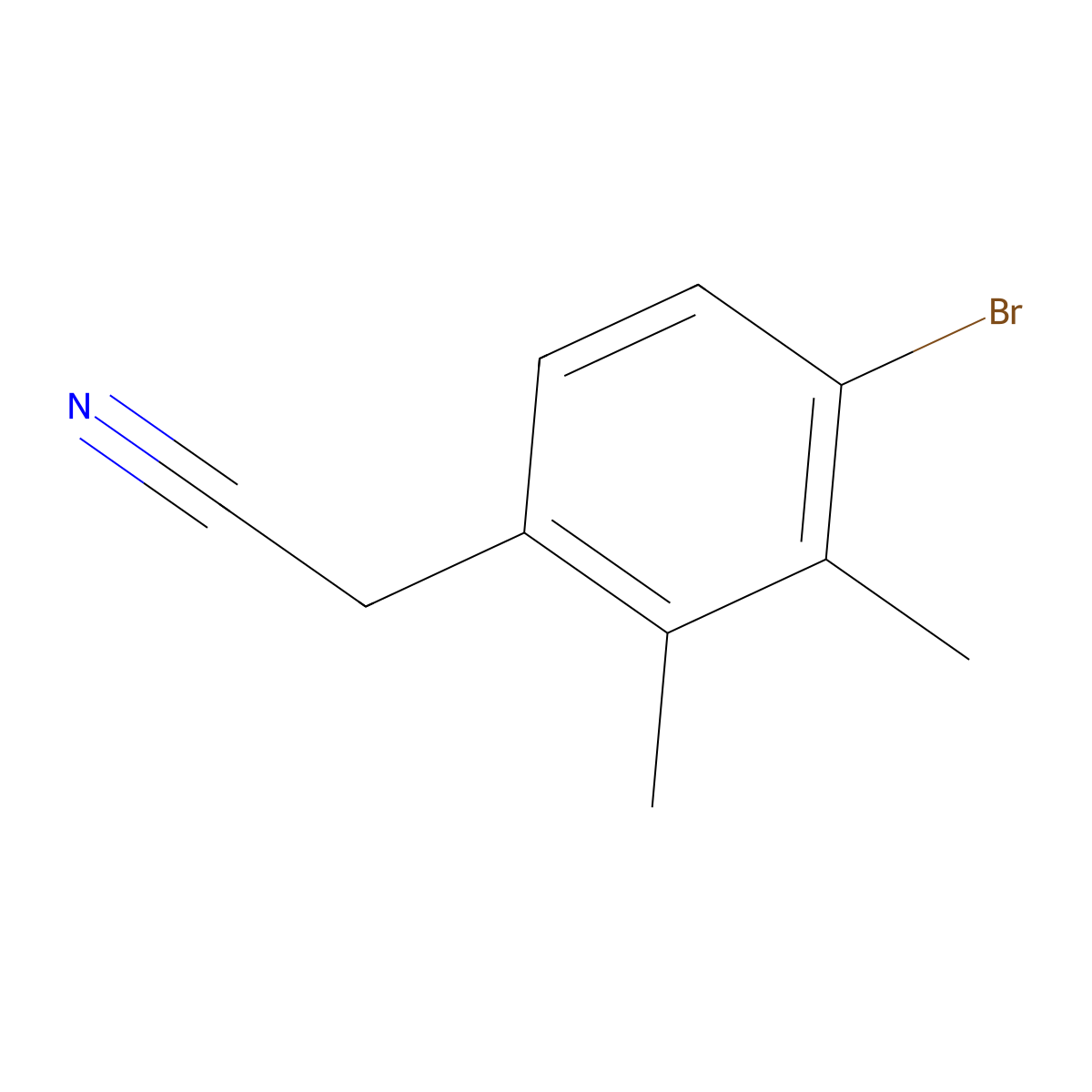 4-Bromo-2,3-dimethylbenzeneacetonitrile molecular structure, CAS 1784570-38-2