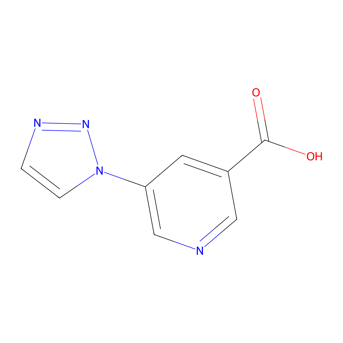 5-(1H-1,2,3-triazol-1-yl)pyridine-3-carboxylic acid molecular structure, CAS 1784571-75-0
