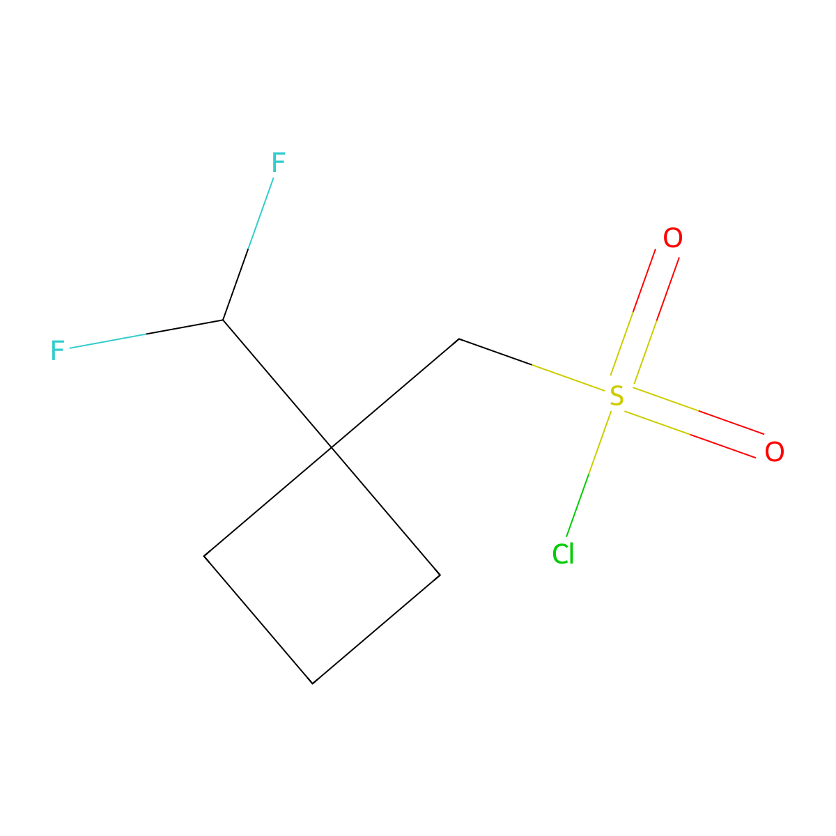 (1-(Difluoromethyl)cyclobutyl)methanesulfonyl chloride molecular structure, CAS 1784574-90-8