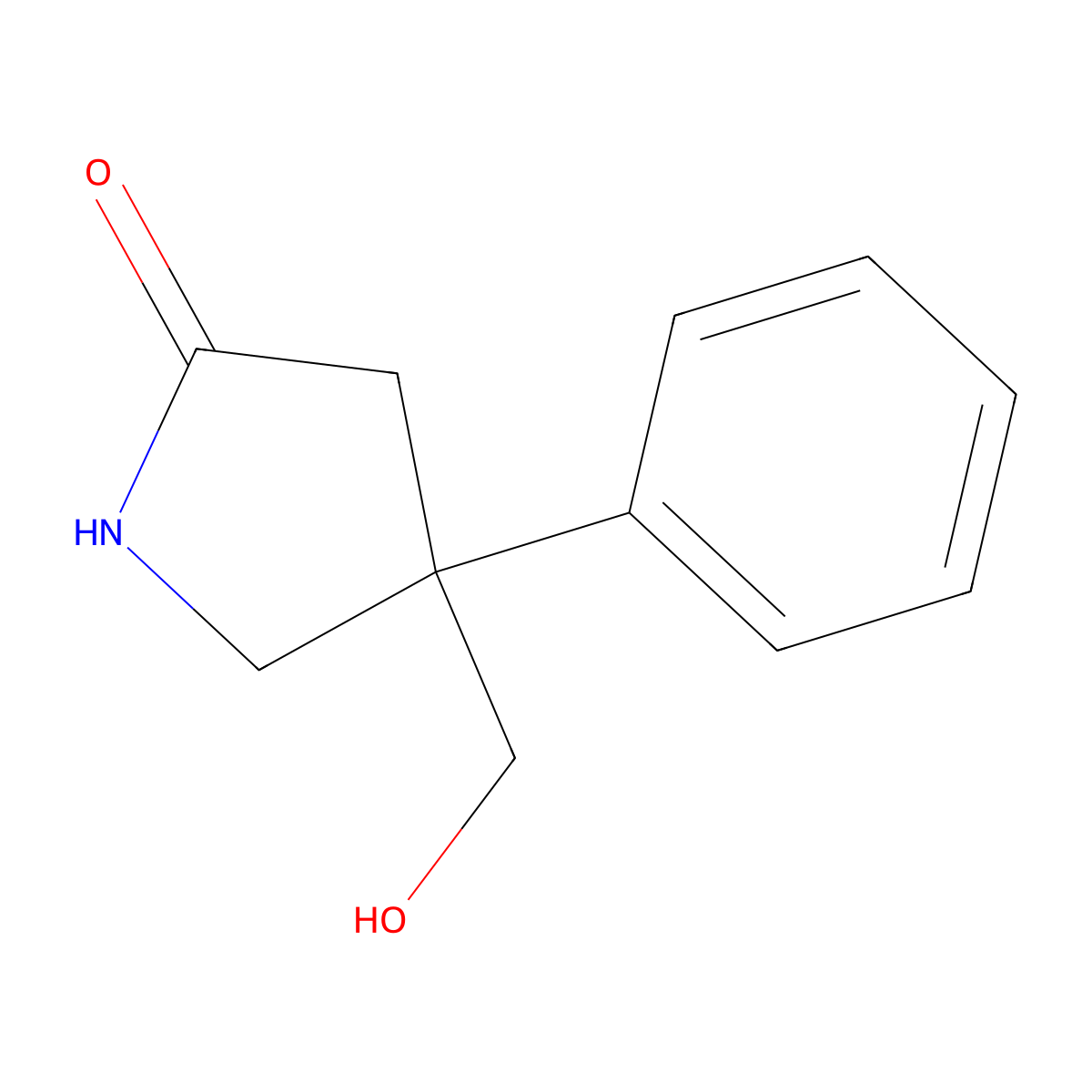 4-(Hydroxymethyl)-4-phenylpyrrolidin-2-one molecular structure, CAS 1784576-79-9