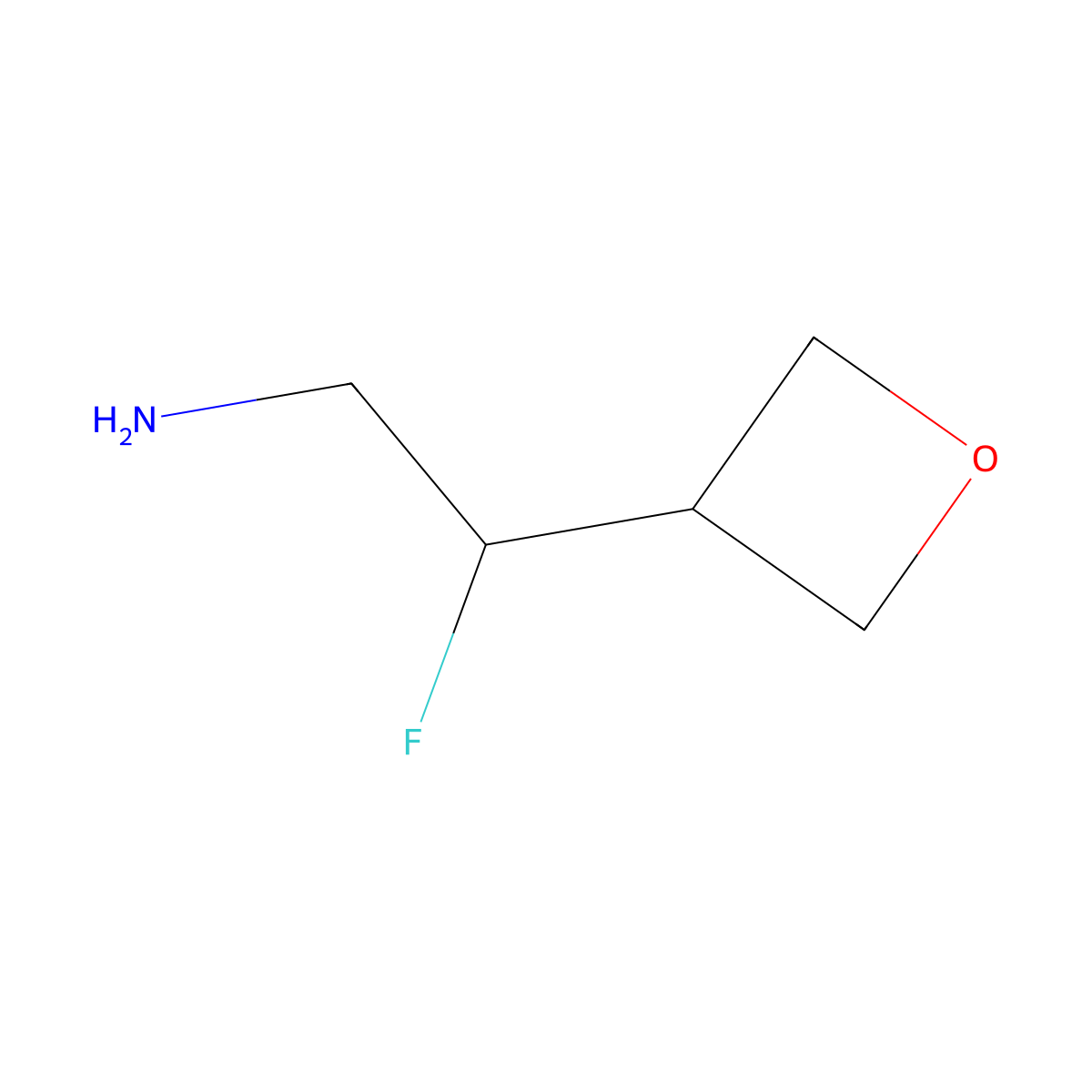 2-Fluoro-2-(oxetan-3-yl)ethan-1-amine molecular structure, CAS 1784577-45-2