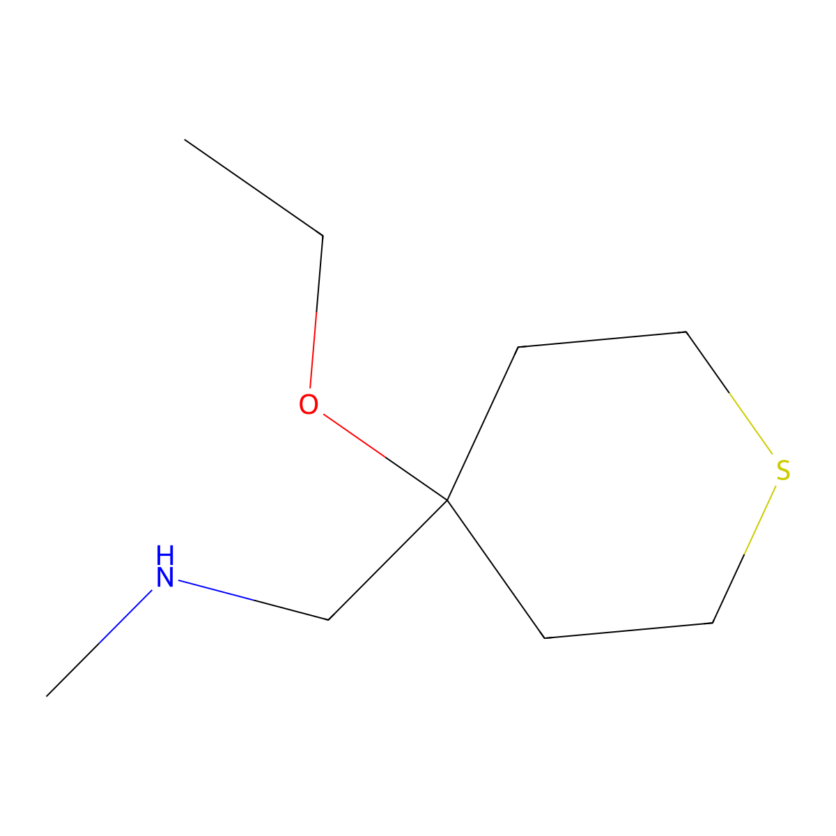 [(4-Ethoxythian-4-yl)methyl](methyl)amine molecular structure, CAS 1784577-71-4