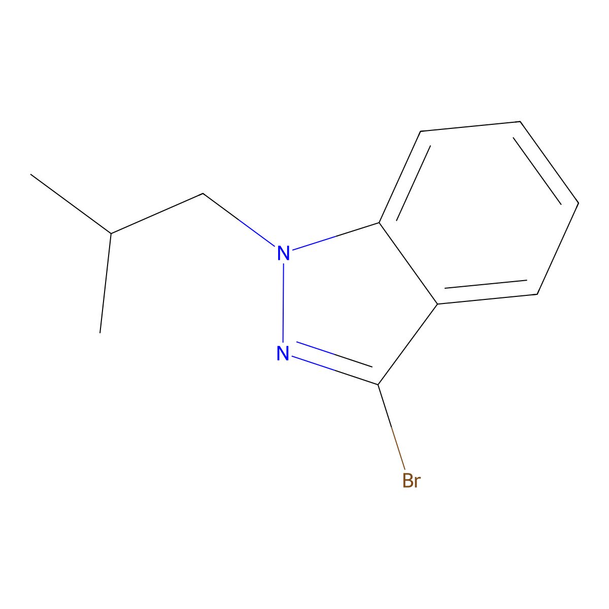 3-Bromo-1-isobutyl-1H-indazole molecular structure, CAS 1784582-39-3