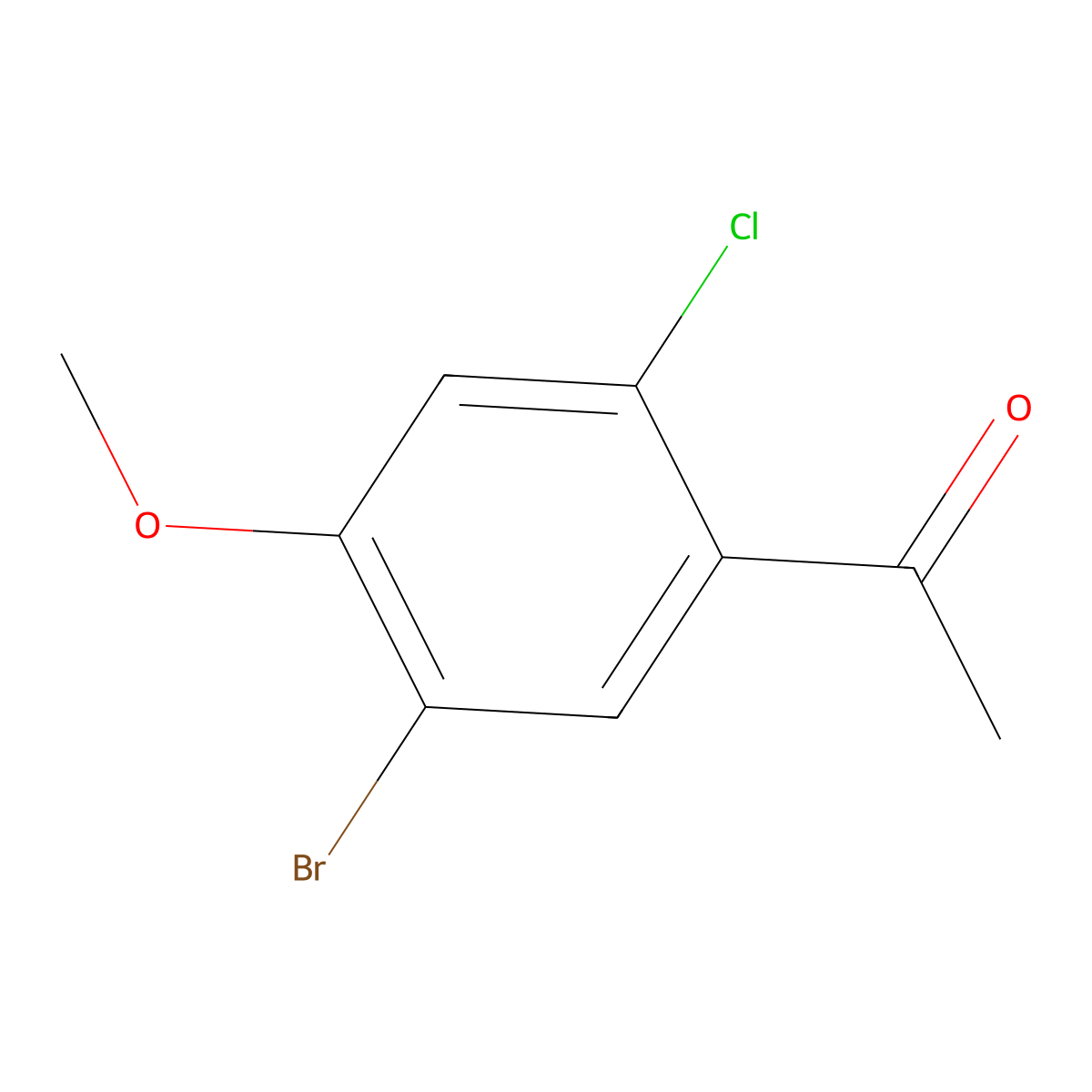 1-(5-Bromo-2-chloro-4-methoxyphenyl)ethan-1-one molecular structure, CAS 1784583-09-0