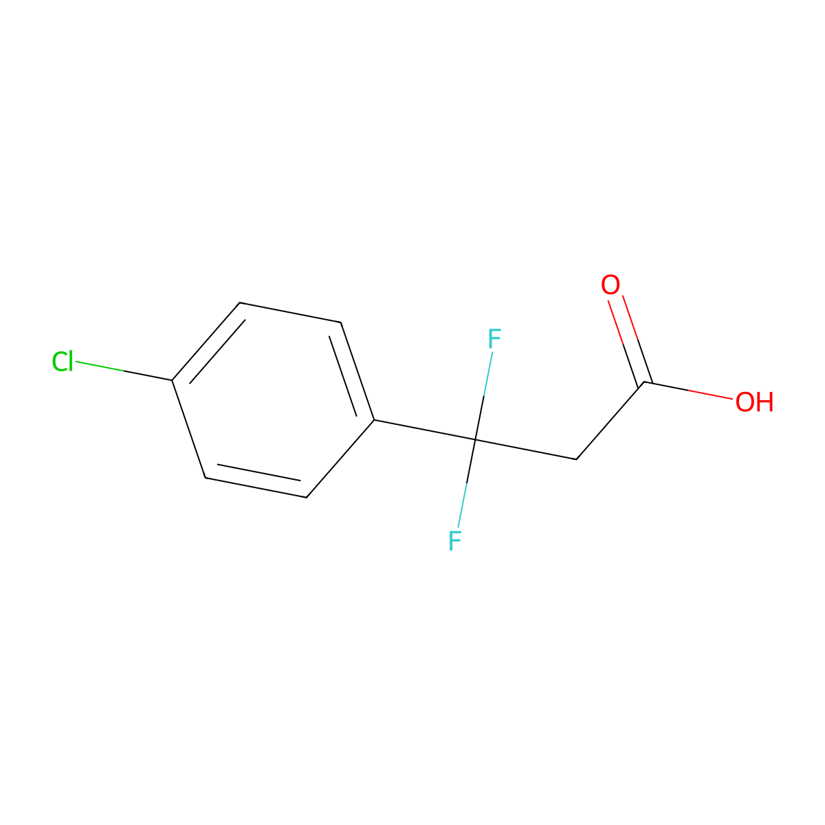 3-(4-Chlorophenyl)-3,3-difluoropropanoic acid molecular structure, CAS 1784588-73-3