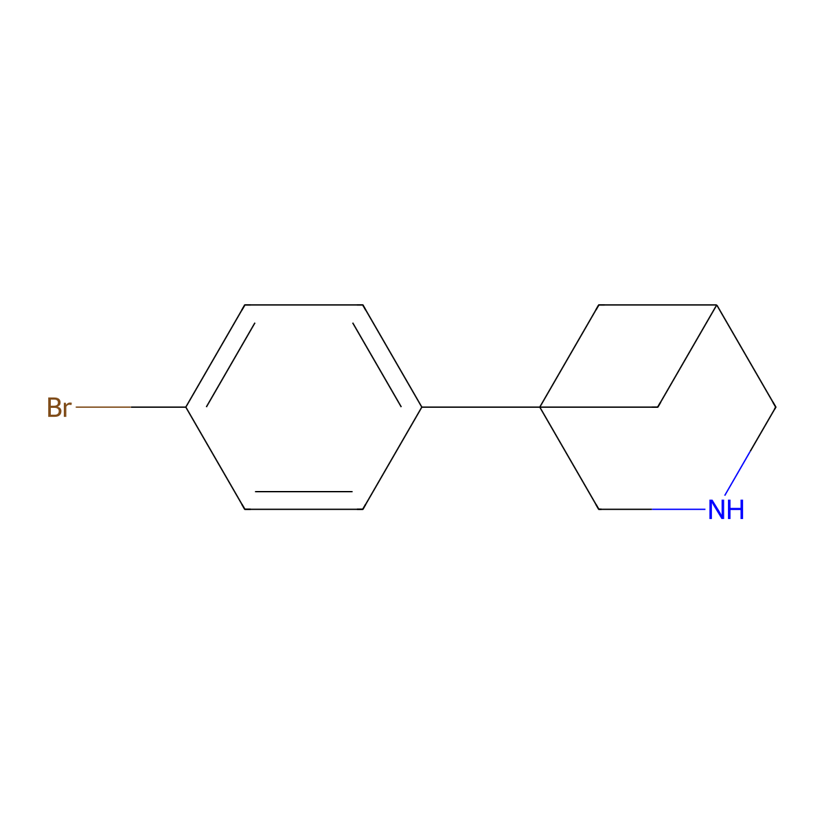 1-(4-Bromophenyl)-3-azabicyclo[3.1.1]heptane molecular structure, CAS 1784591-24-7