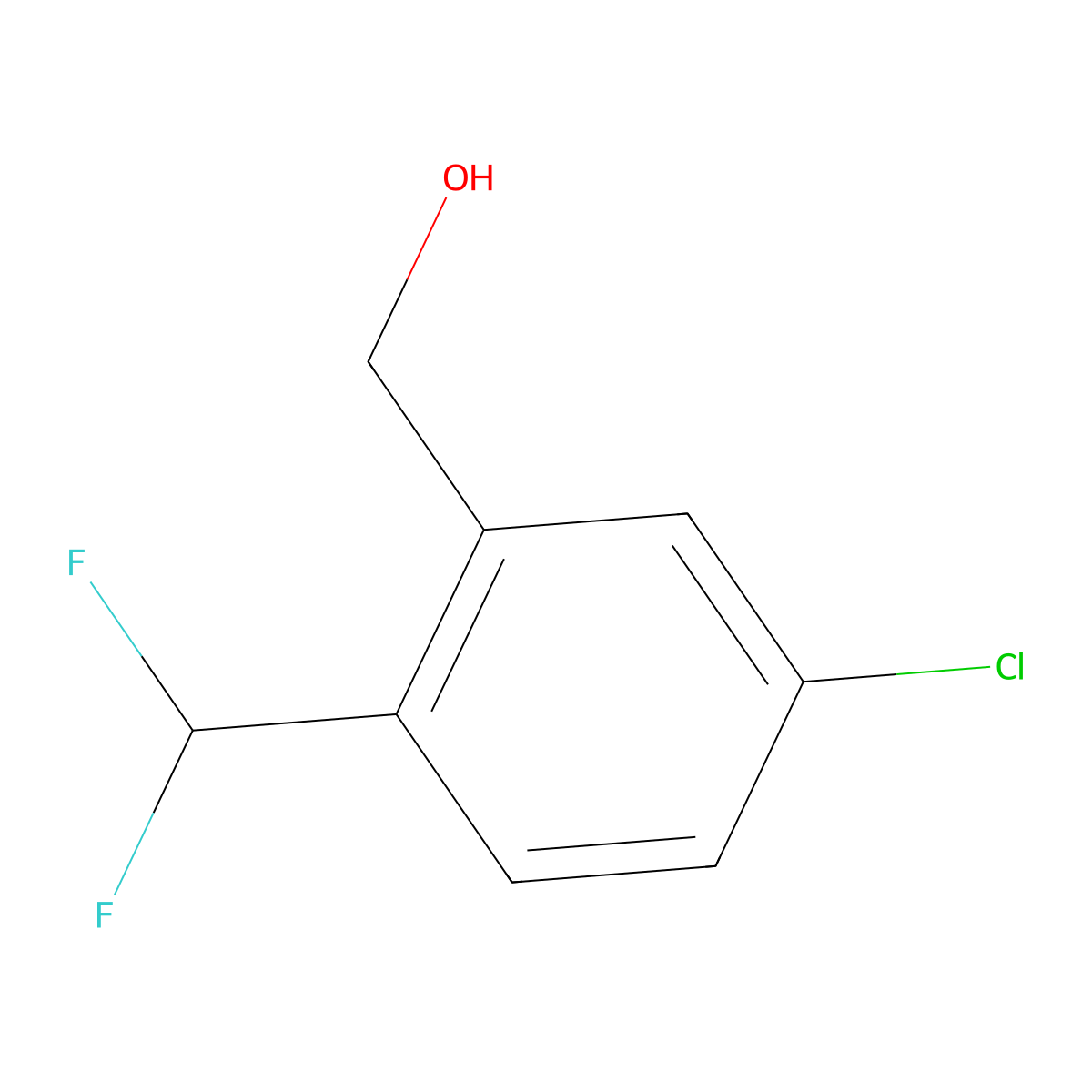 (5-Chloro-2-(difluoromethyl)phenyl)methanol molecular structure, CAS 1784592-44-4