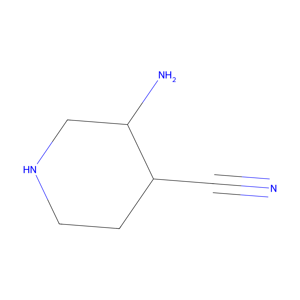 3-Aminopiperidine-4-carbonitrile molecular structure, CAS 1784593-26-5