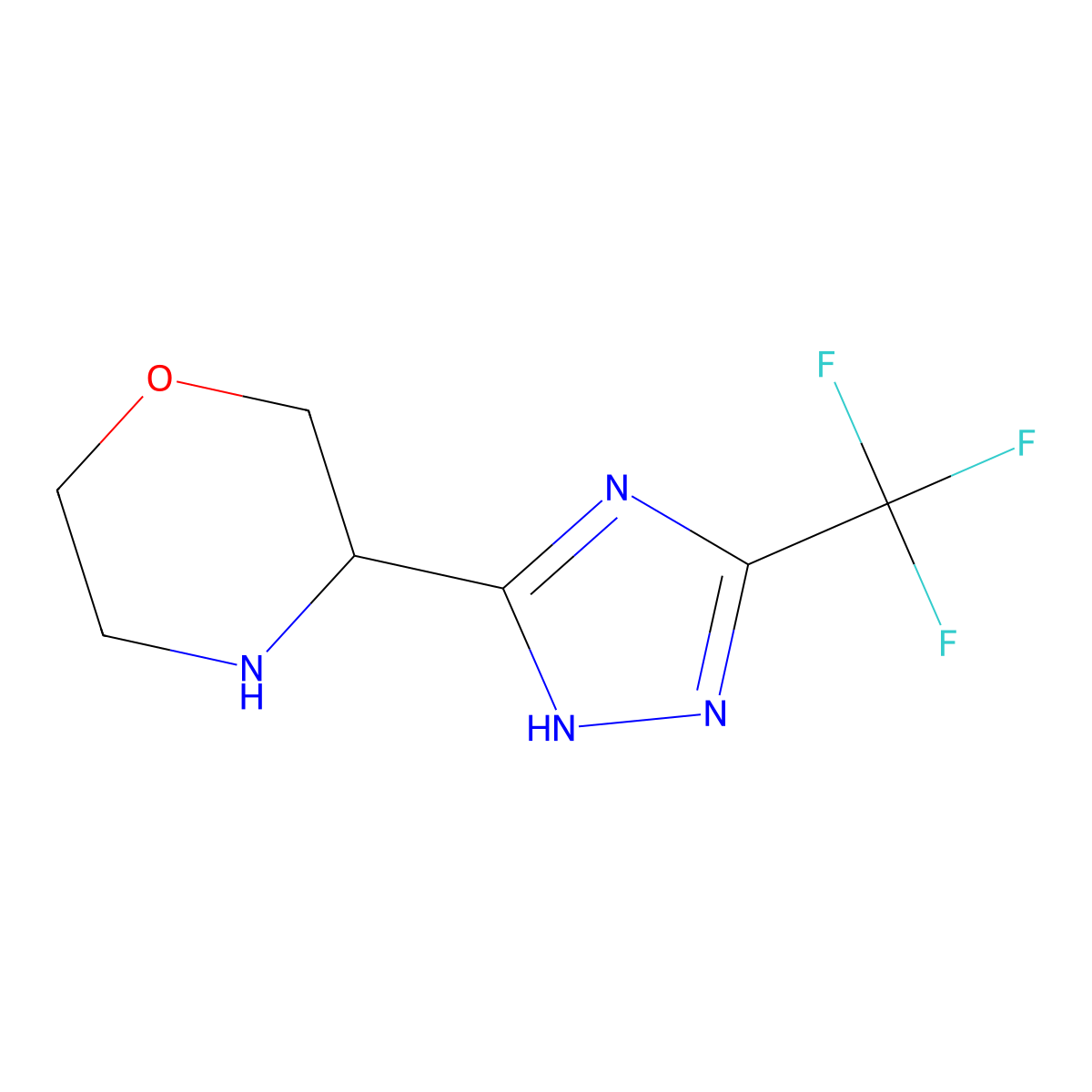 3-[5-(trifluoromethyl)-4H-1,2,4-triazol-3-yl]morpholine molecular structure, CAS 1784594-89-3