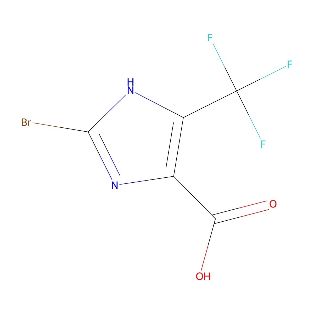 2-bromo-4-(trifluoromethyl)-1H-imidazole-5-carboxylic acid molecular structure, CAS 1784595-55-6