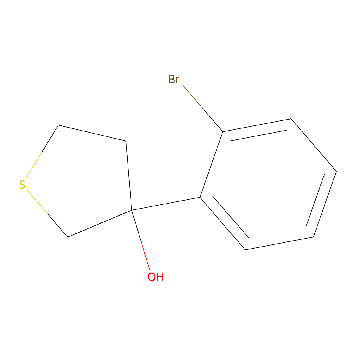 3-(2-Bromophenyl)thiolan-3-ol molecular structure, CAS 1784596-36-6