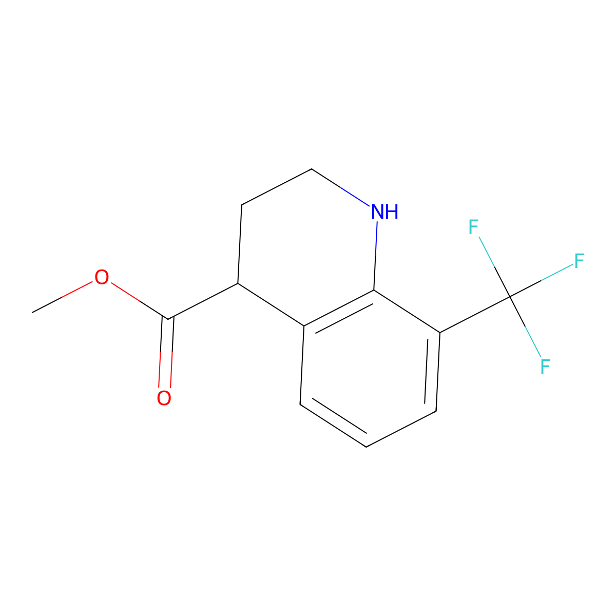 Methyl 8-(trifluoromethyl)-1,2,3,4-tetrahydroquinoline-4-carboxylate molecular structure, CAS 1784597-52-9
