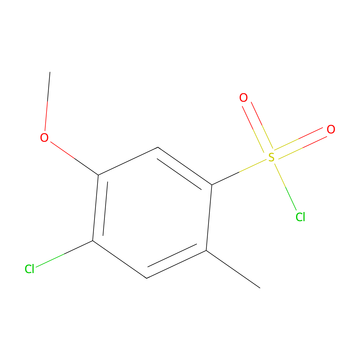 4-Chloro-5-methoxy-2-methylbenzene-1-sulfonyl chloride molecular structure, CAS 1784606-88-7