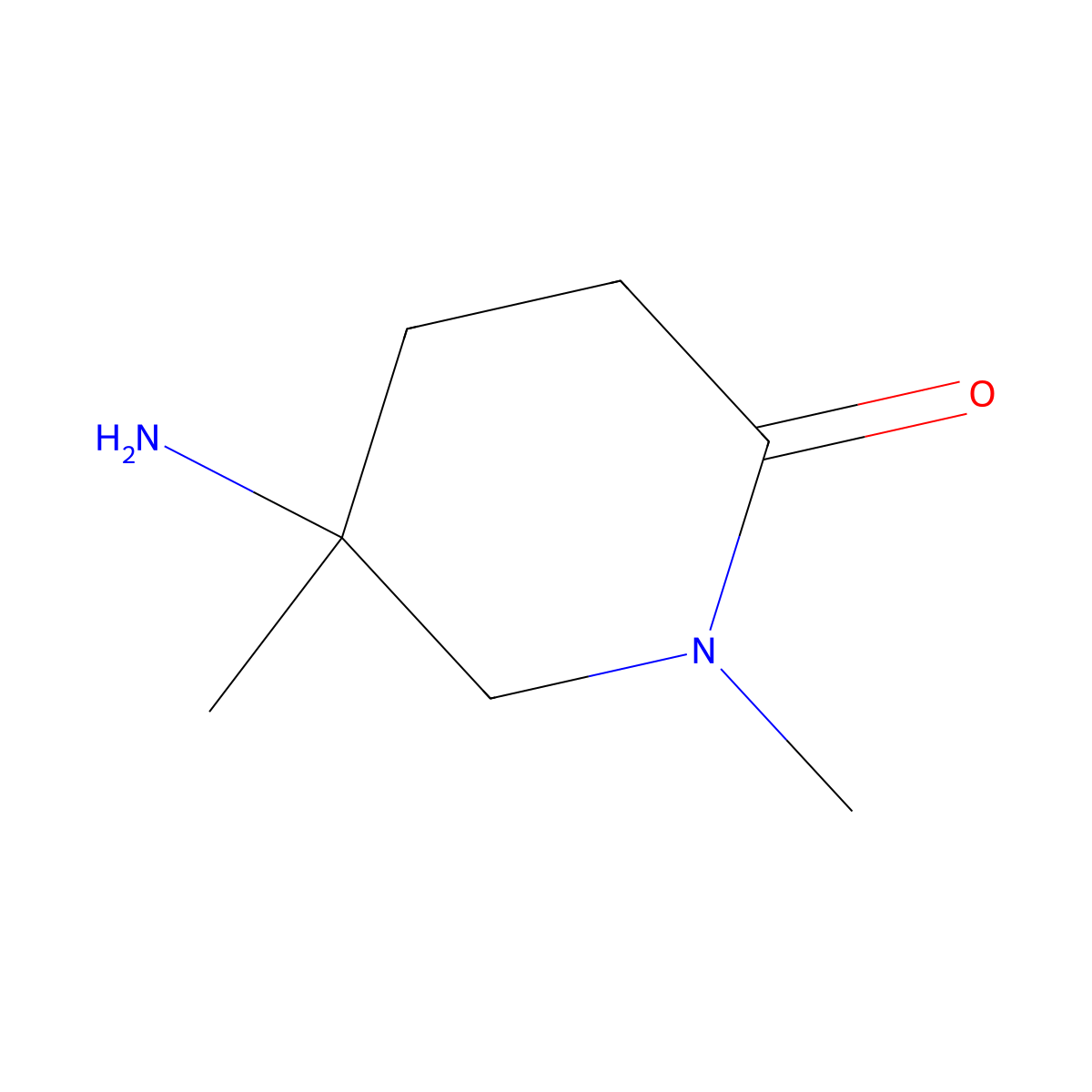 5-Amino-1,5-dimethylpiperidin-2-one molecular structure, CAS 1784607-36-8