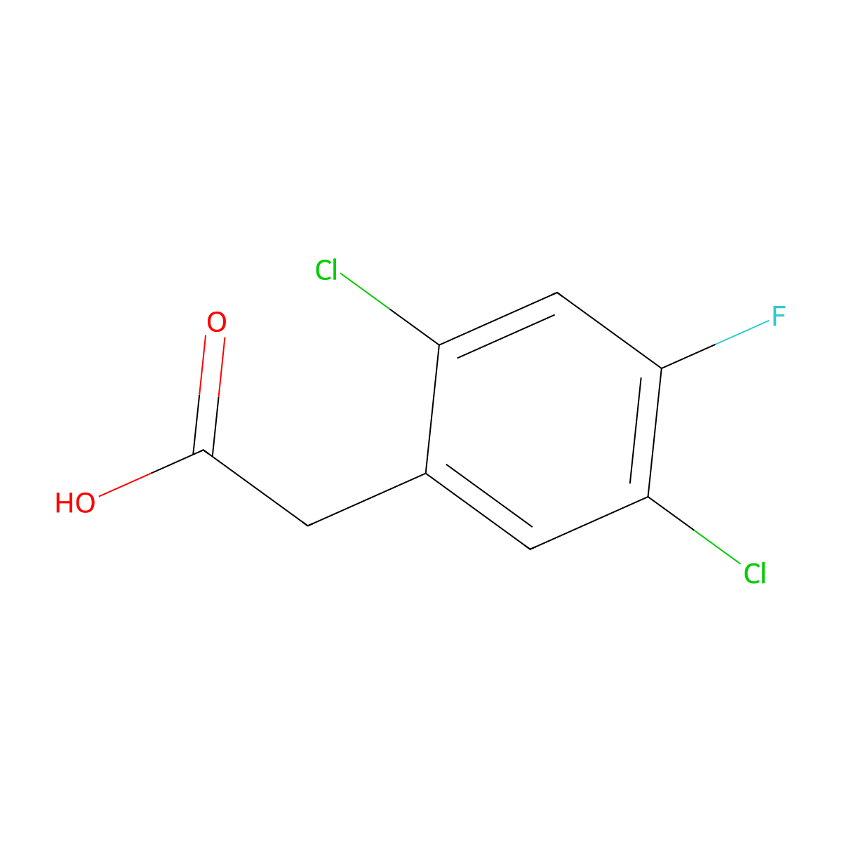 2,5-Dichloro-4-fluorophenylacetic acid molecular structure, CAS 1784607-49-3