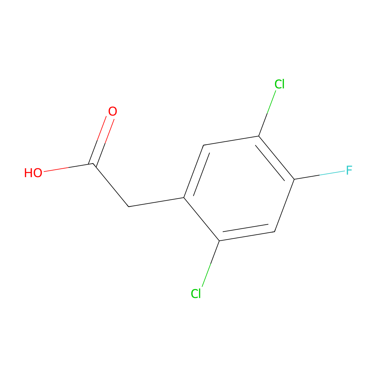 2,5-Dichloro-4-fluorophenylacetic acid molecular structure, CAS 1784607-49-3