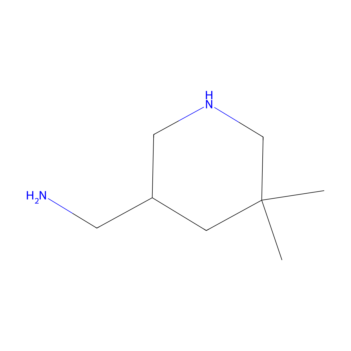(5,5-Dimethylpiperidin-3-yl)methanamine molecular structure, CAS 1784607-67-5