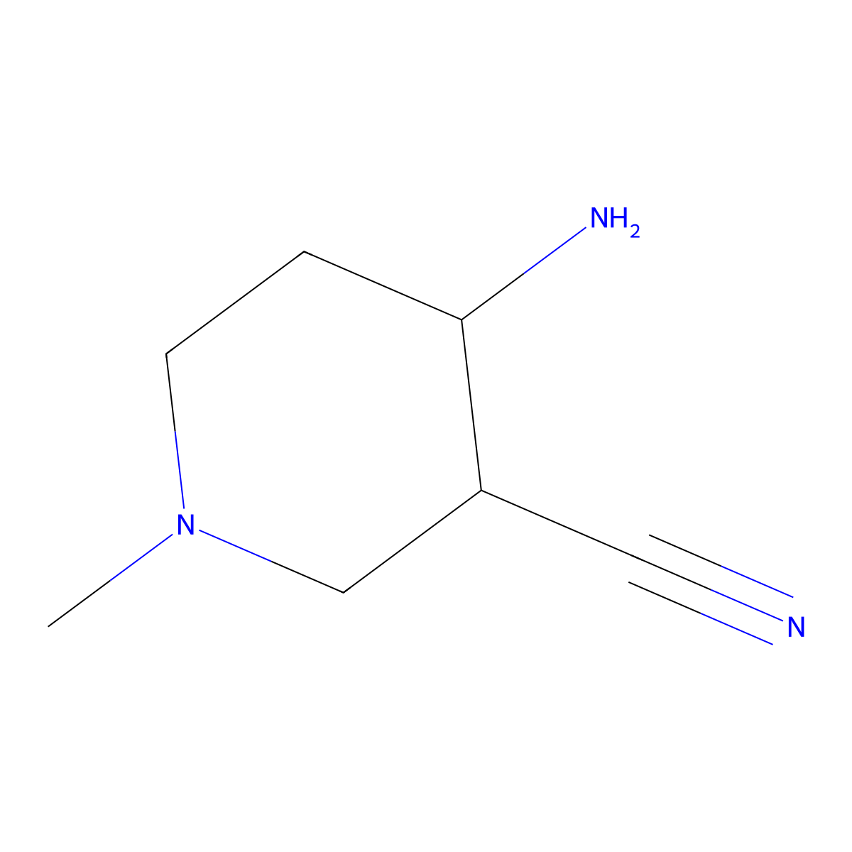 4-Amino-1-methylpiperidine-3-carbonitrile molecular structure, CAS 1784611-27-3