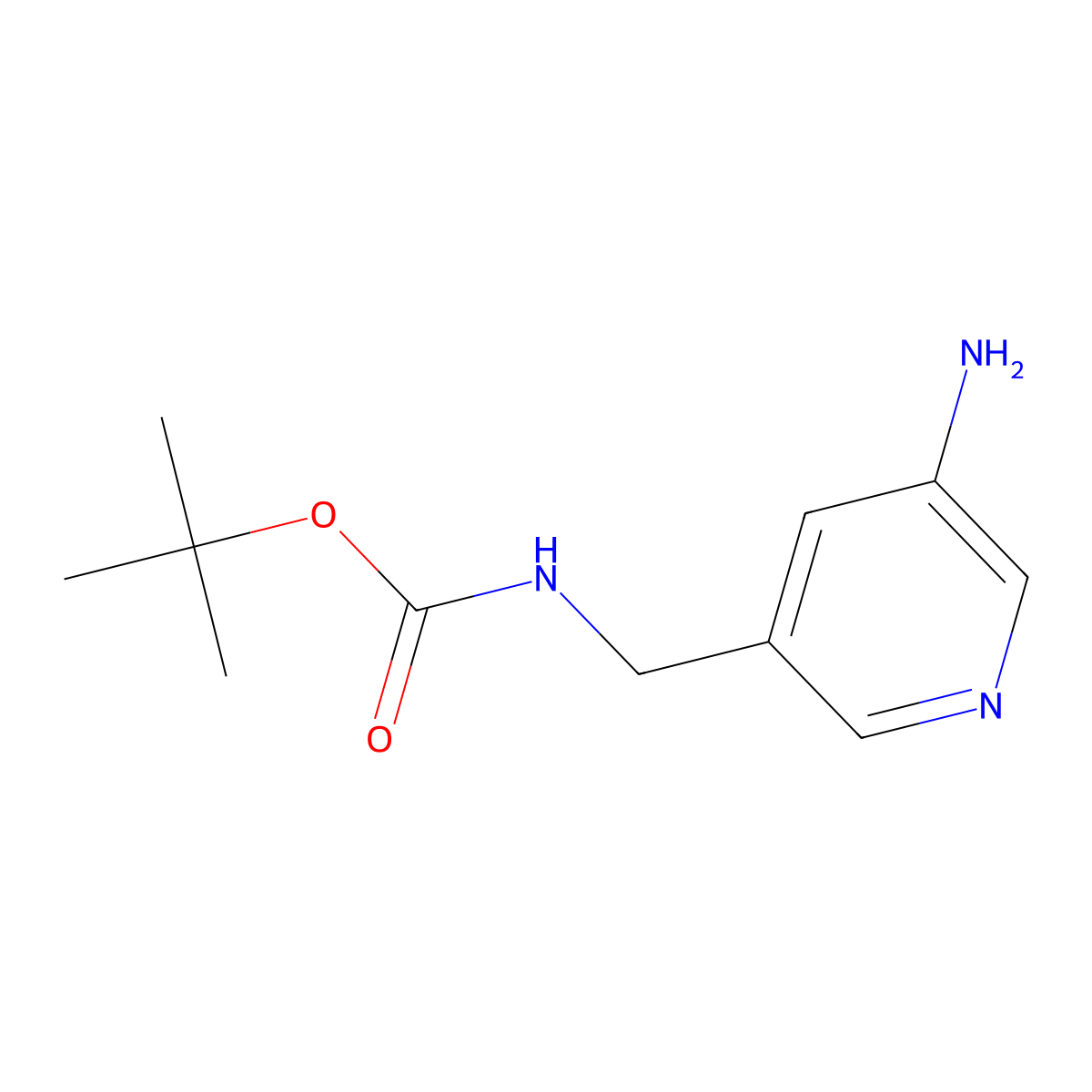 Tert-butyl ((5-aminopyridin-3-yl)methyl)carbamate molecular structure, CAS 1784611-69-3