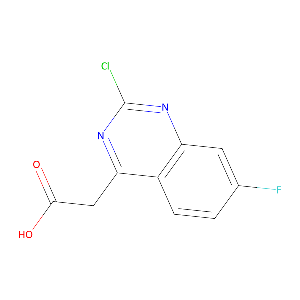 2-Chloro-7-fluoroquinazoline-4-acetic Acid molecular structure, CAS 1784613-73-5
