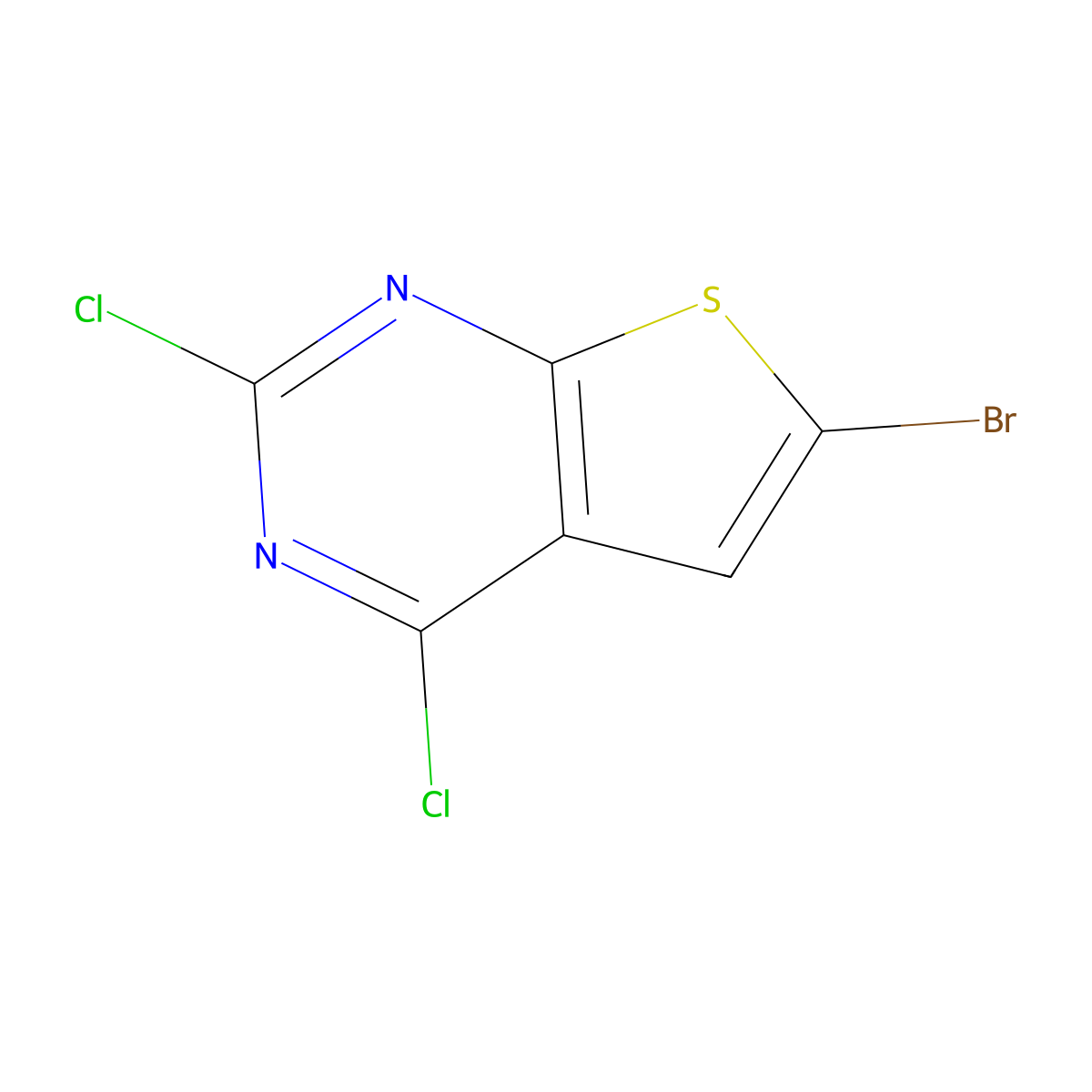 6-Bromo-2,4-dichlorothieno(2,3-d)pyrimidine molecular structure, CAS 1784619-01-7