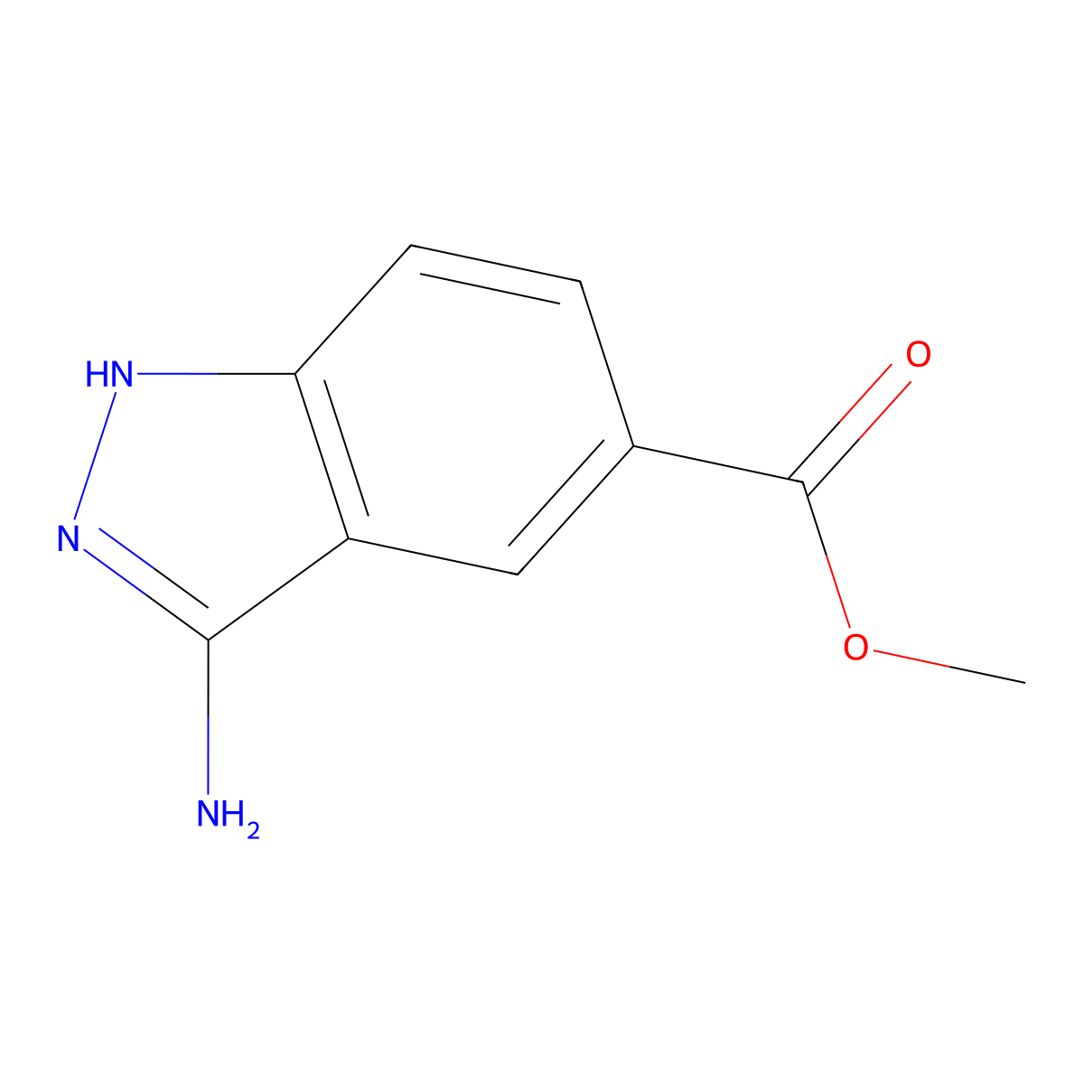 methyl 3-amino-1H-indazole-5-carboxylate molecular structure, CAS 1784619-20-0
