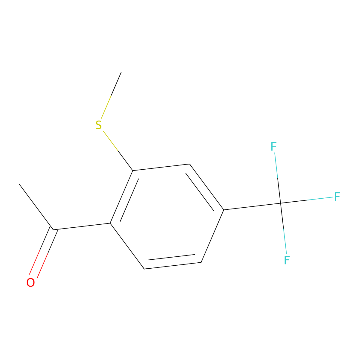 1-[2-(Methylsulfanyl)-4-(trifluoromethyl)phenyl]ethan-1-one molecular structure, CAS 178462-92-5