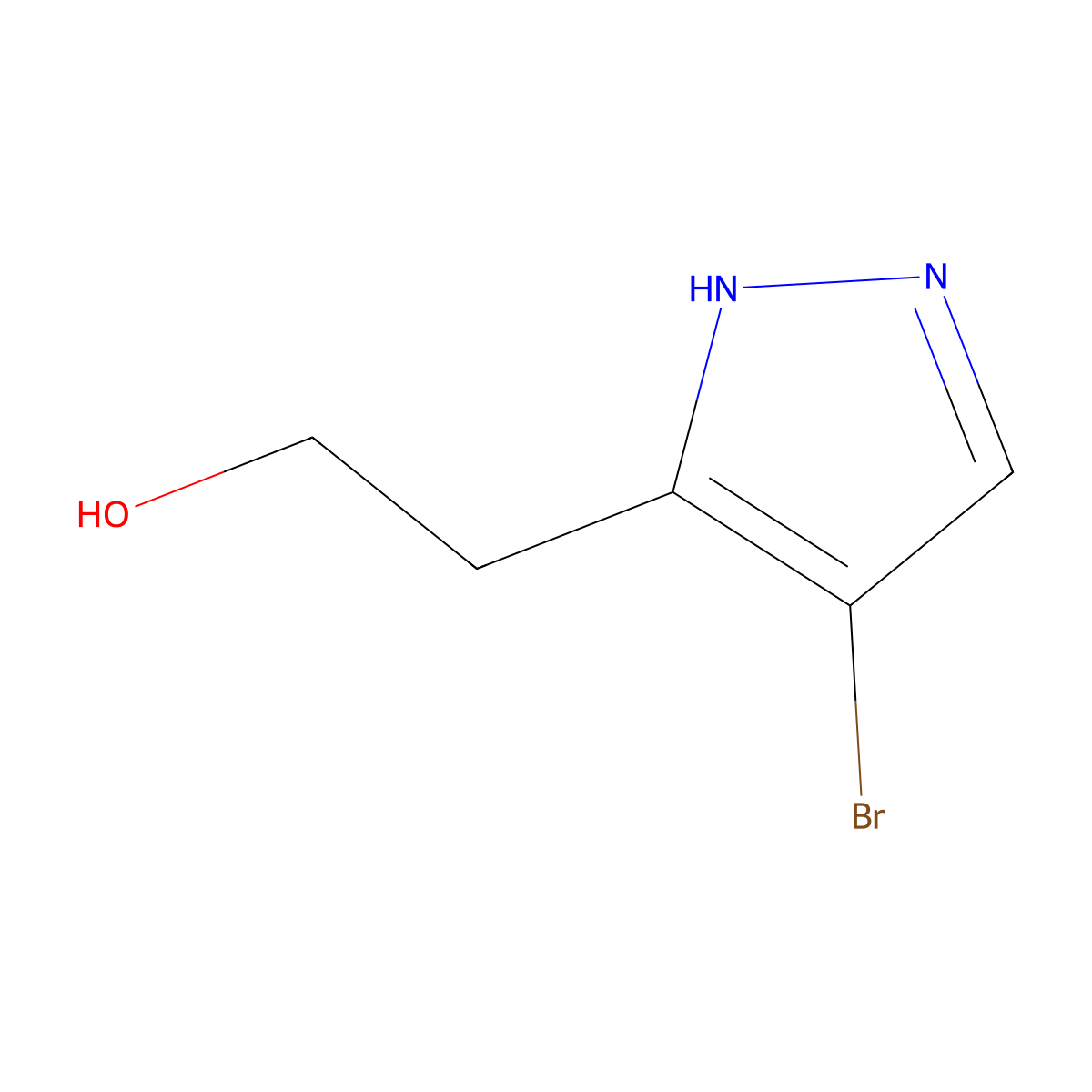 2-(4-bromo-1H-pyrazol-5-yl)ethan-1-ol molecular structure, CAS 1784625-70-2