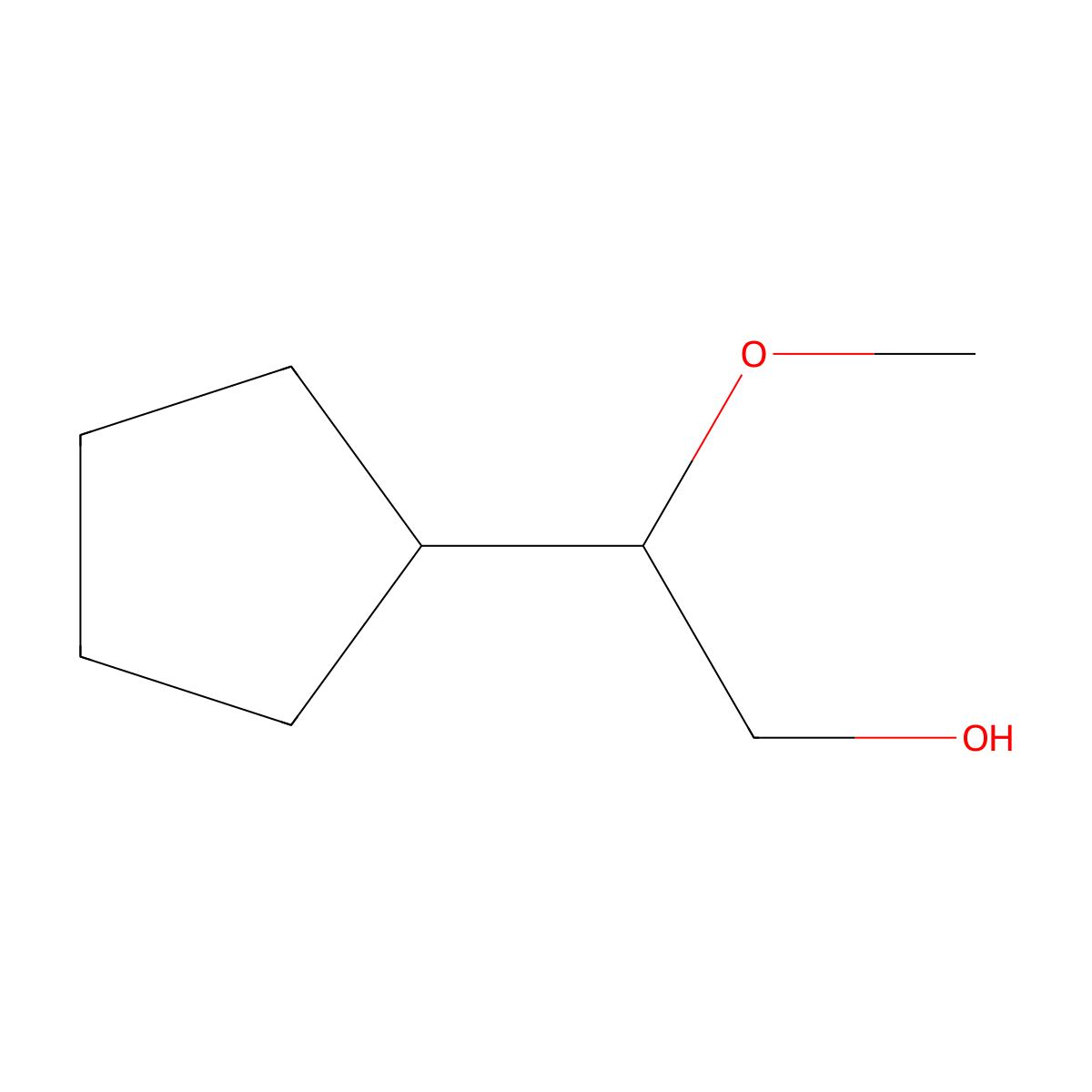 2-Cyclopentyl-2-methoxyethan-1-ol molecular structure, CAS 1784628-36-9