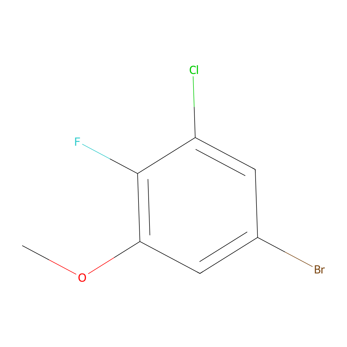 5-Bromo-1-chloro-2-fluoro-3-methoxybenzene molecular structure, CAS 1784628-41-6