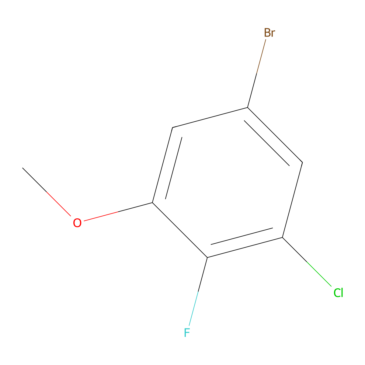 5-Bromo-1-chloro-2-fluoro-3-methoxybenzene molecular structure, CAS 1784628-41-6