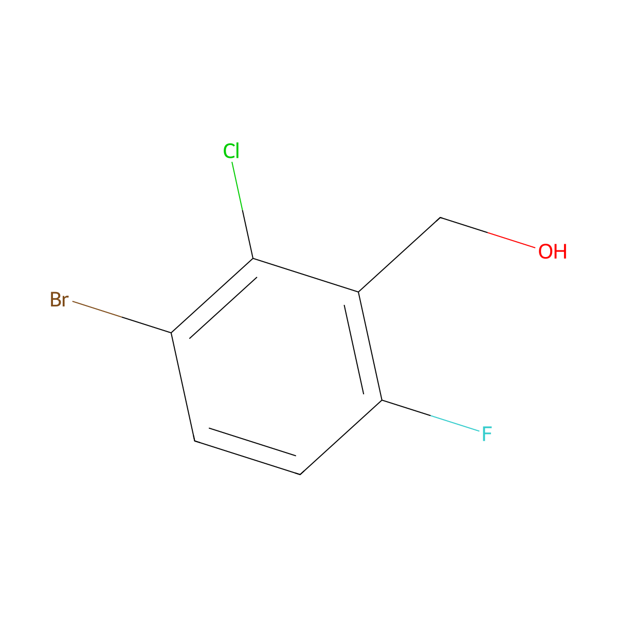 3-Bromo-2-chloro-6-fluorobenzyl alcohol molecular structure, CAS 1784628-56-3