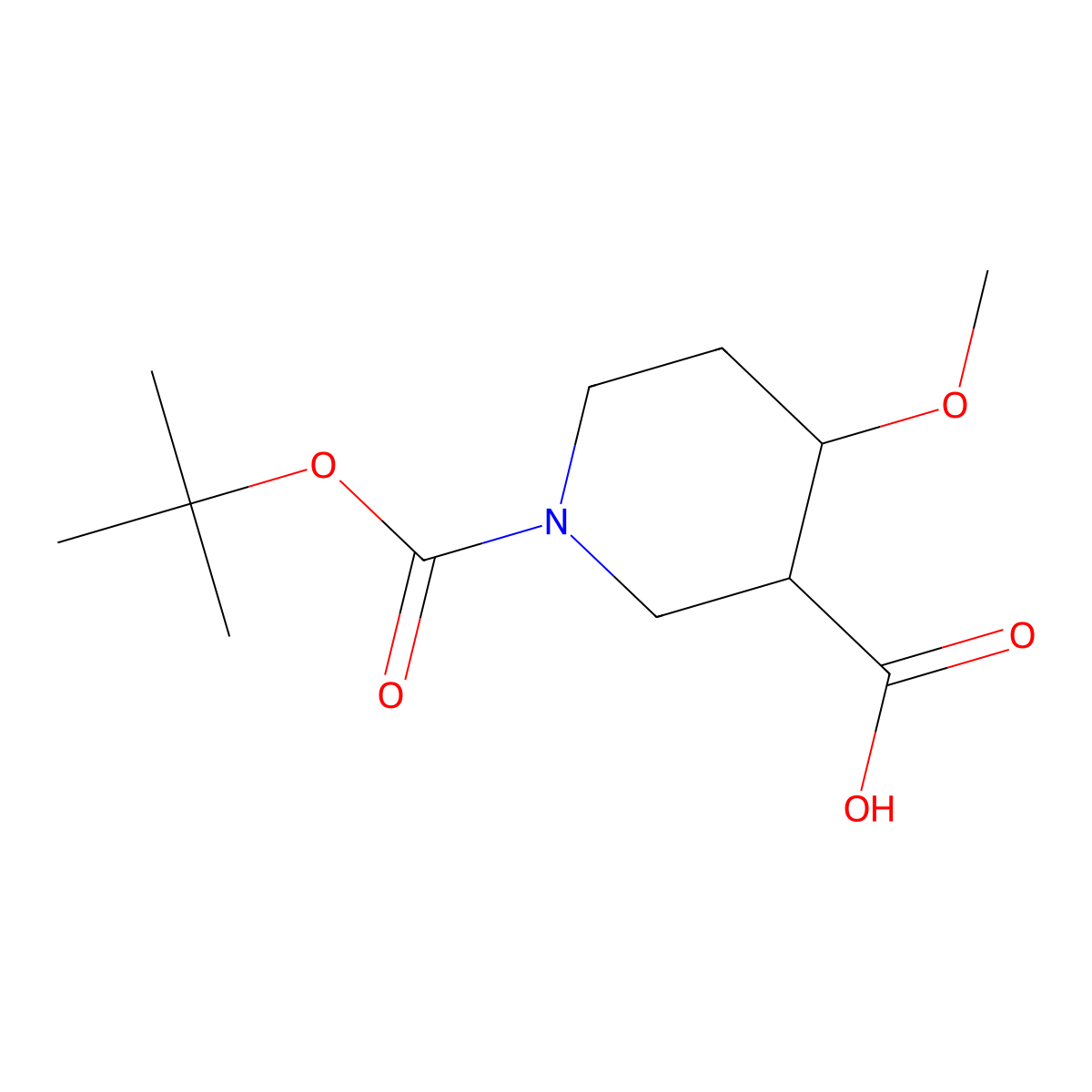 1-[(Tert-butoxy)carbonyl]-4-methoxypiperidine-3-carboxylic acid molecular structure, CAS 1784630-28-9