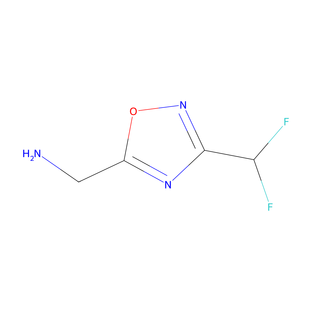 [3-(Difluoromethyl)-1,2,4-oxadiazol-5-yl]methanamine molecular structure, CAS 1784632-08-1