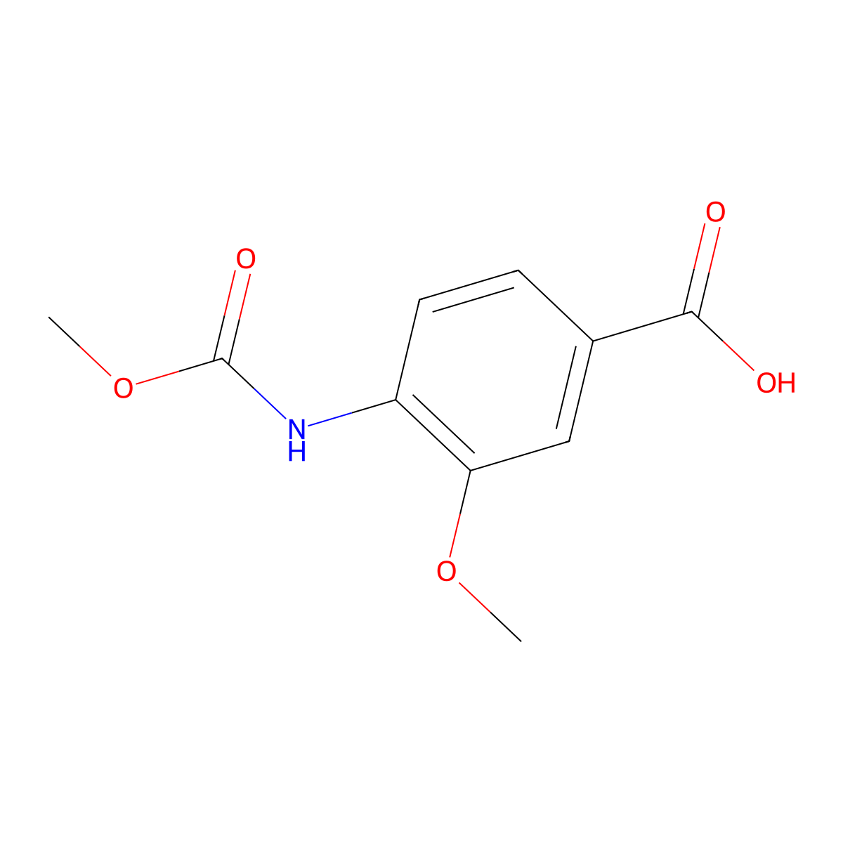 3-Methoxy-4-[(methoxycarbonyl)amino]benzoic acid molecular structure, CAS 1784632-67-2