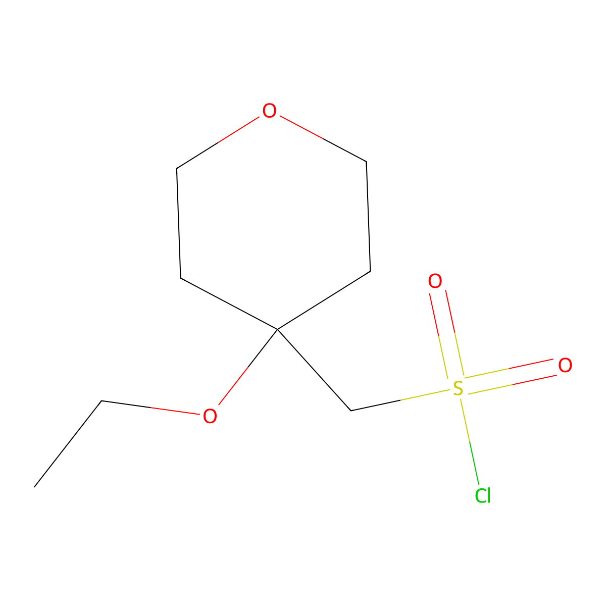 (4-Ethoxyoxan-4-yl)methanesulfonyl chloride molecular structure, CAS 1784632-68-3
