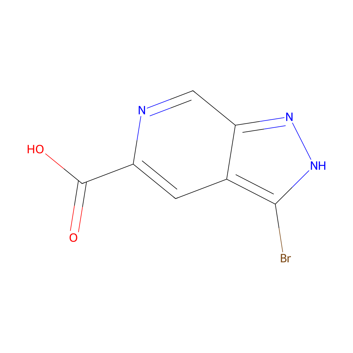 3-Bromo-1H-pyrazolo[3,4-c]pyridine-5-carboxylic acid molecular structure, CAS 1784634-07-6