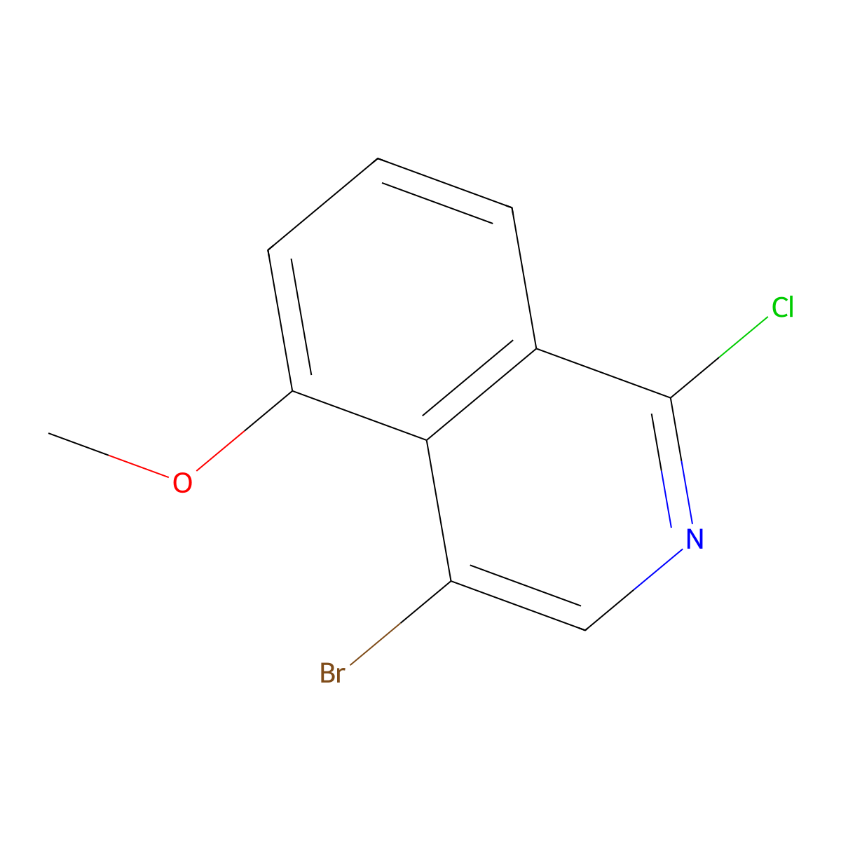 4-Bromo-1-chloro-5-methoxyisoquinoline molecular structure, CAS 1784639-12-8