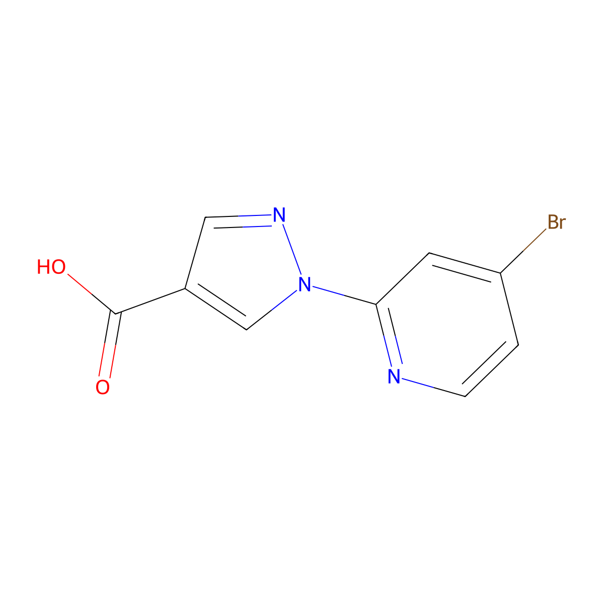 1-(4-Bromopyridin-2-yl)-1H-pyrazole-4-carboxylic Acid molecular structure, CAS 1784647-38-6